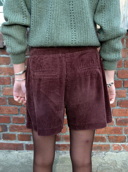 Short en velours côtelé Chocolat