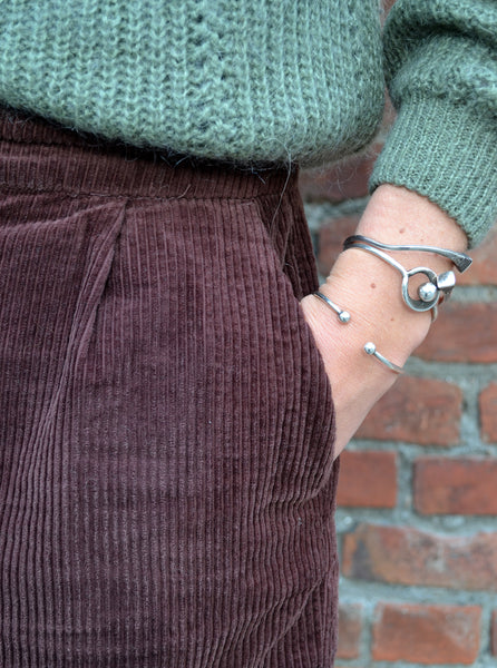 Short en velours côtelé Chocolat