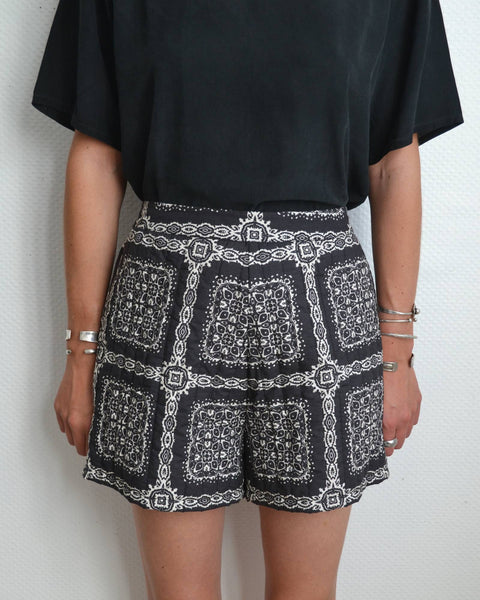 Short Matelassé Bandana Noir