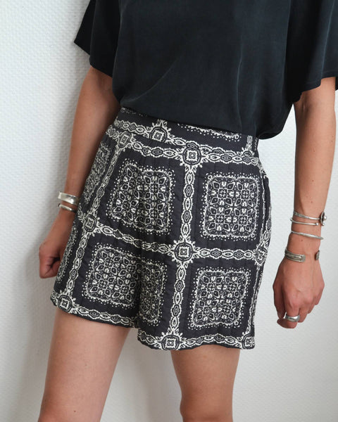 Short Matelassé Bandana Noir