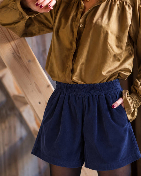 Short en velours Marine Neuf