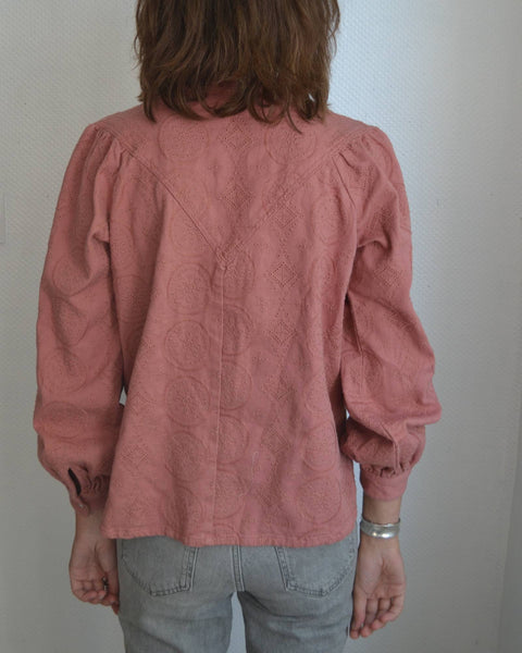 Surchemise broderies Saumon