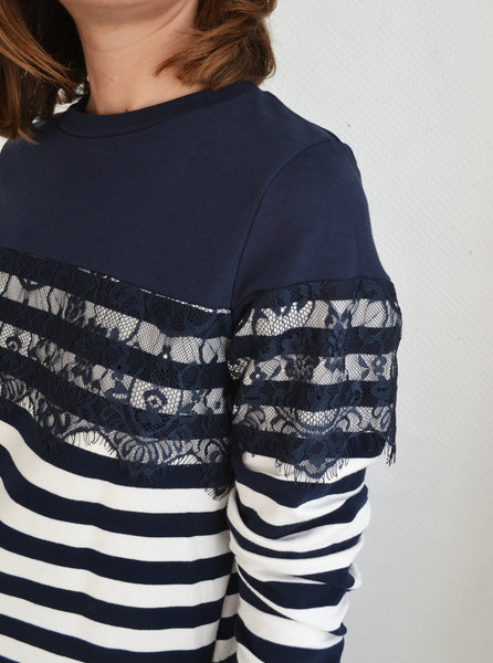 Sweat Marin dentelle