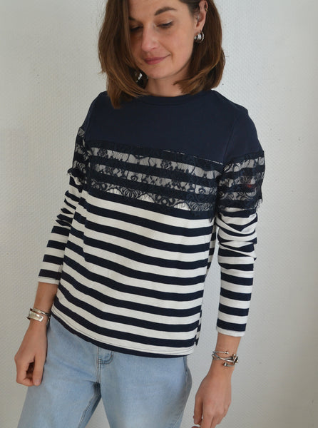 Sweat Marin dentelle