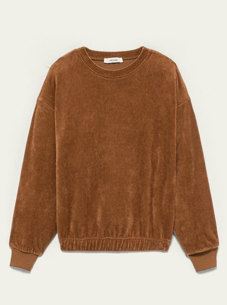 Sweat Velours Côtelé Camel
