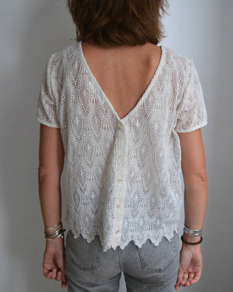 T-shirt- dentelle écru