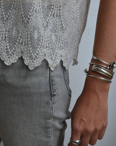 T-shirt- dentelle écru