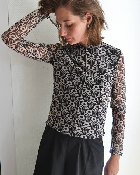 Top Fleurs en Mesh