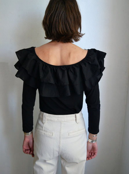 Top Orchidée Noir