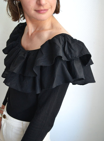 Top Orchidée Noir