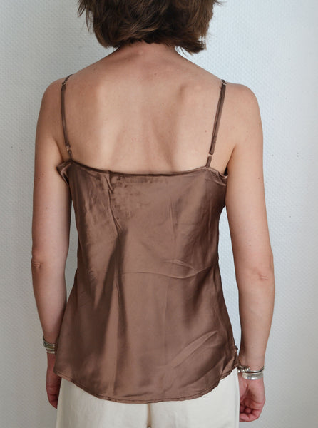 Top Soie & Dentelle Taupe