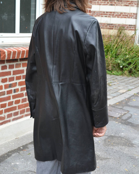 Trench long en cuir