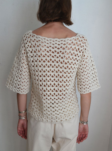 T-shirt écru crochet