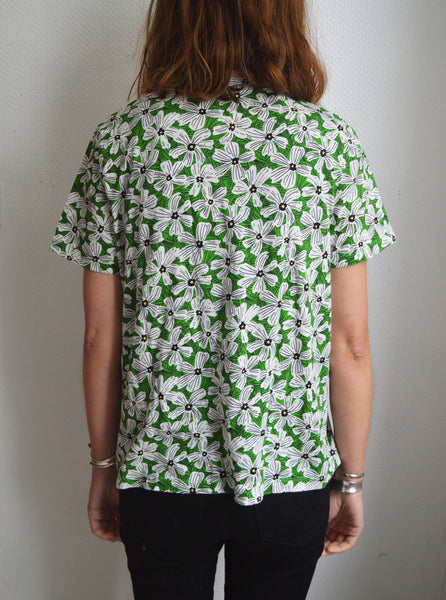 T-shirt Vert Fleurs