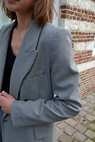 Veste Blazer Carreaux Noirs