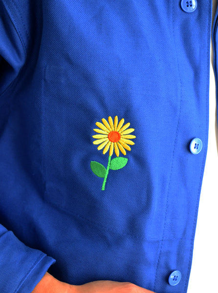 Veste Bleue de Travail Brodée
