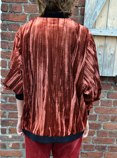 Veste Bomber velours brique Vintage