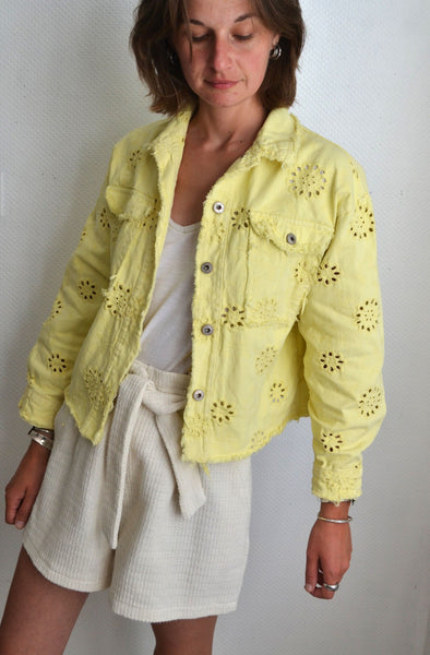 Veste broderies Jaune