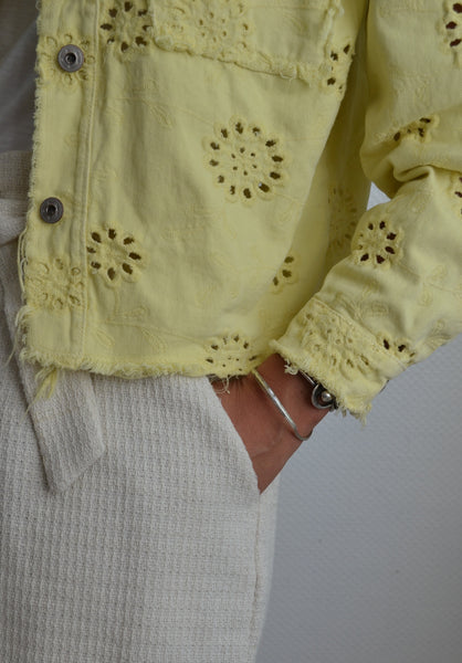 Veste broderies Jaune