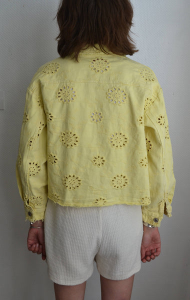 Veste broderies Jaune