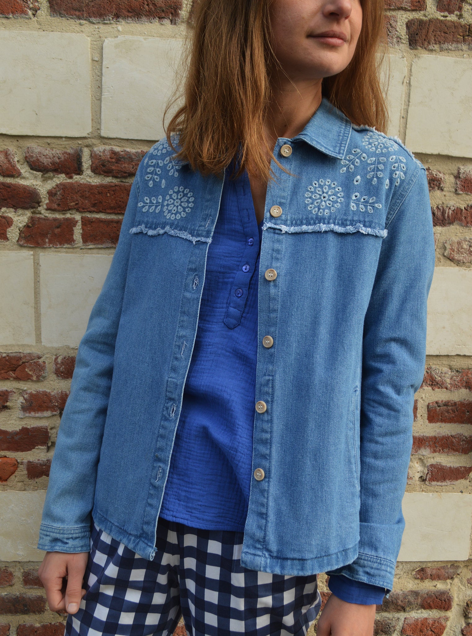 Veste Jean Brodée