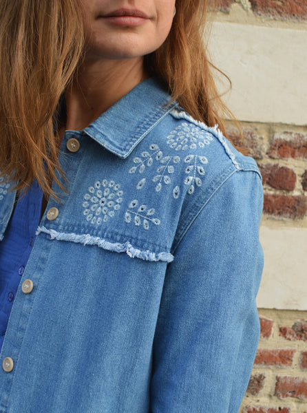 Veste Jean Brodée