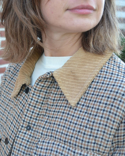 Veste Carreaux col Côtelé