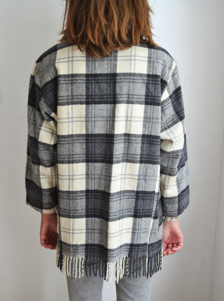 Veste Carreaux Franges