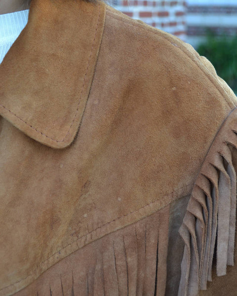 Veste en daim à franges Vintage