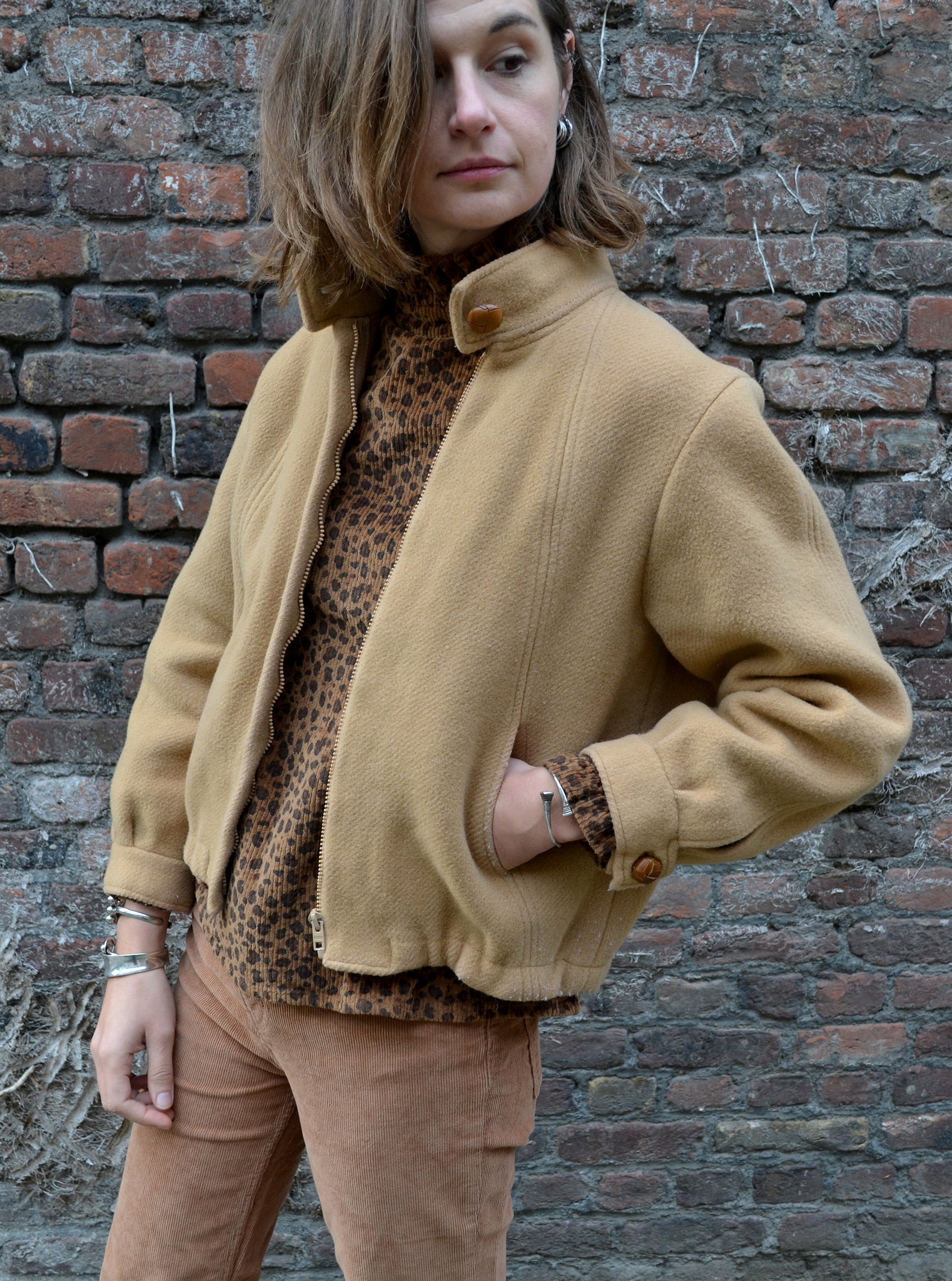Veste en Laine Camel Vintage