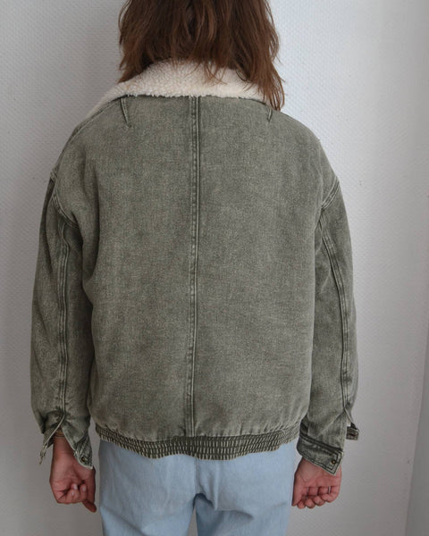 Veste en Jean Sherpa Kaki