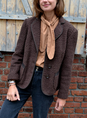 Veste Laine Marron Vintage