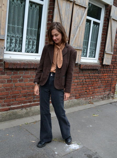 Veste Laine Marron Vintage