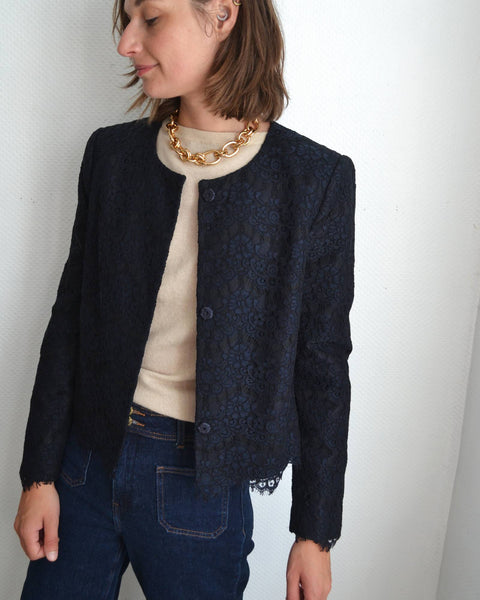 Veste Marine Dentelle Claudie Pierlot