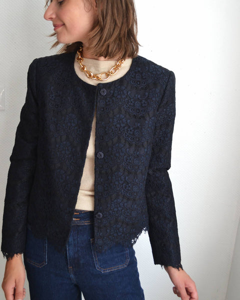 Veste Marine Dentelle Claudie Pierlot