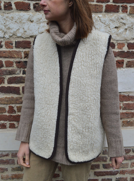 Gilet Sans manche réversible en laine Vintage