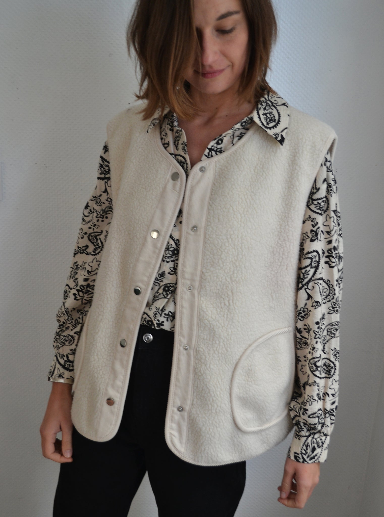 Veste sans manche écru Sherpa