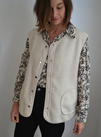 Veste sans manche écru Sherpa