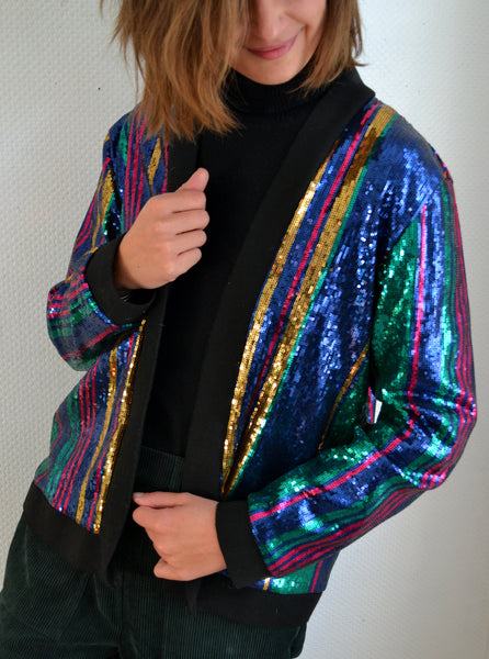 Veste Blazer rayée Sequins Stripes