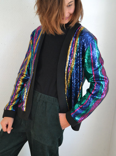 Veste Blazer rayée Sequins Stripes