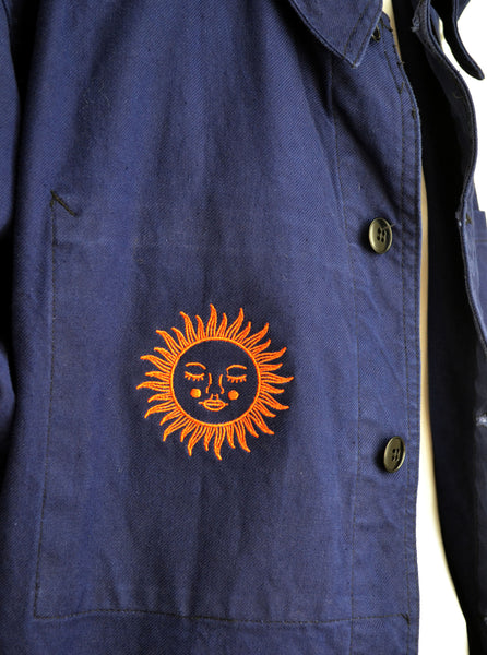 Veste Bleue de Travail Brodée