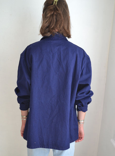 Veste Bleue de Travail Brodée