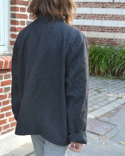 Veste Vintage Laine Vierge Gri