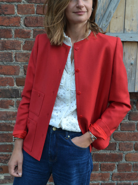 Veste Blazer rouge Vintage