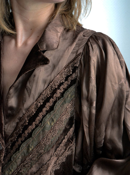 Blouse Vintage Marron Glacé